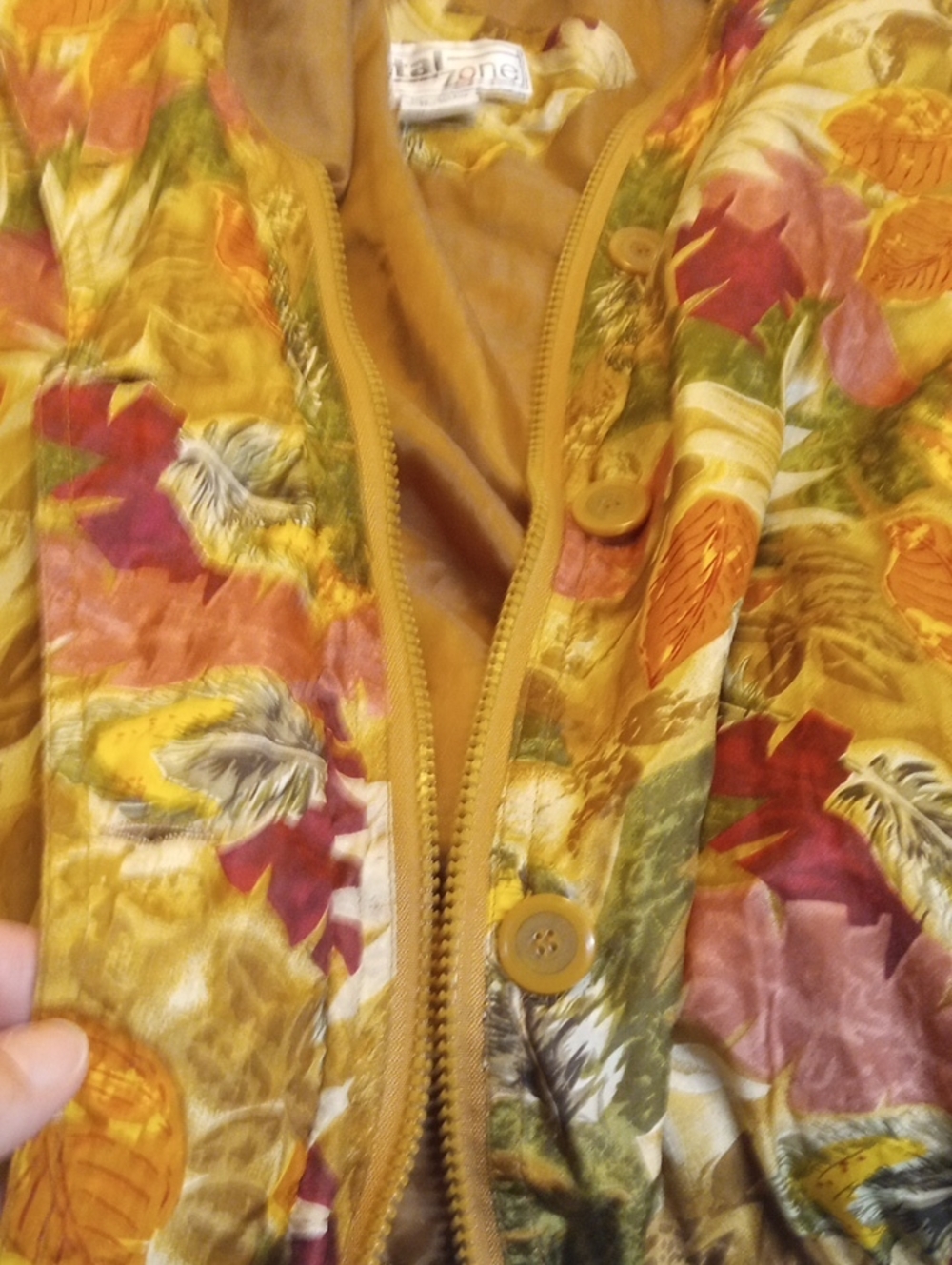 Vintage Fall Silk Light Jacket Size Small Runs Medium With Pockets Vital Zone - Picture 5 of 11